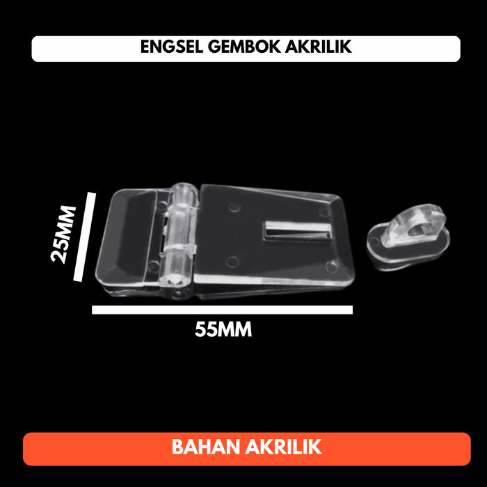 Engsel Gembok Akrilik Akrilic 5.5cm 2.5cm Acrylic 55mm 25mm
