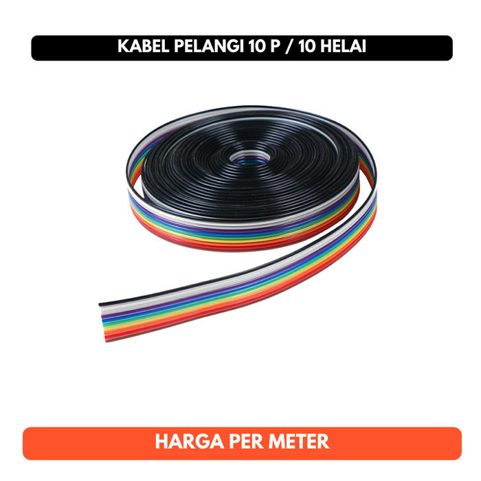 Kabel Pelangi Pita Jumper Rainbow Cable 10P 10 Pin 10Pin P Per Meter