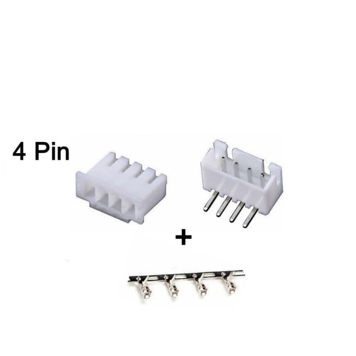 4P Connector Set XH2.54 Male Female 4Pin PCB kaki Siku L Bengkok