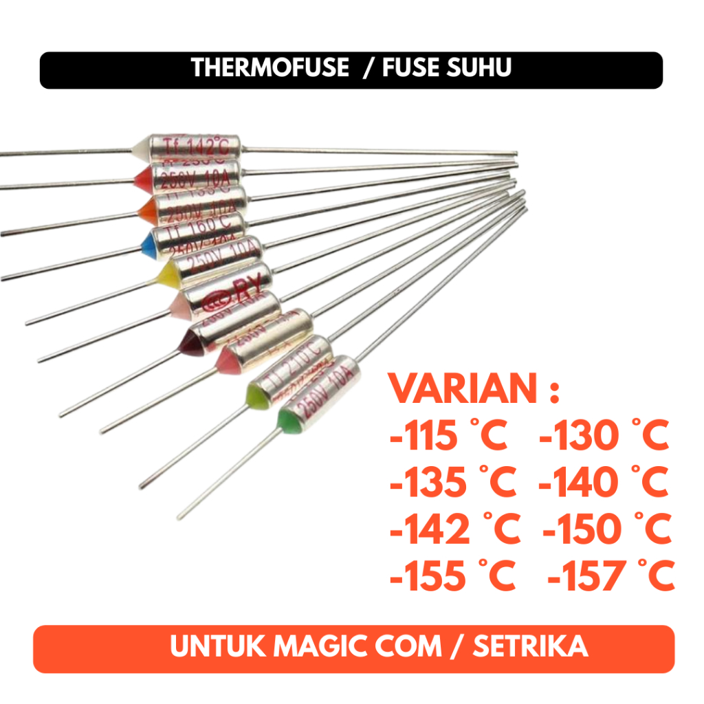 Thermofuse Fuse Thermal Termofuse10A 250V 115 130 135 140 142 150 155 157 °C Magic com Setrika