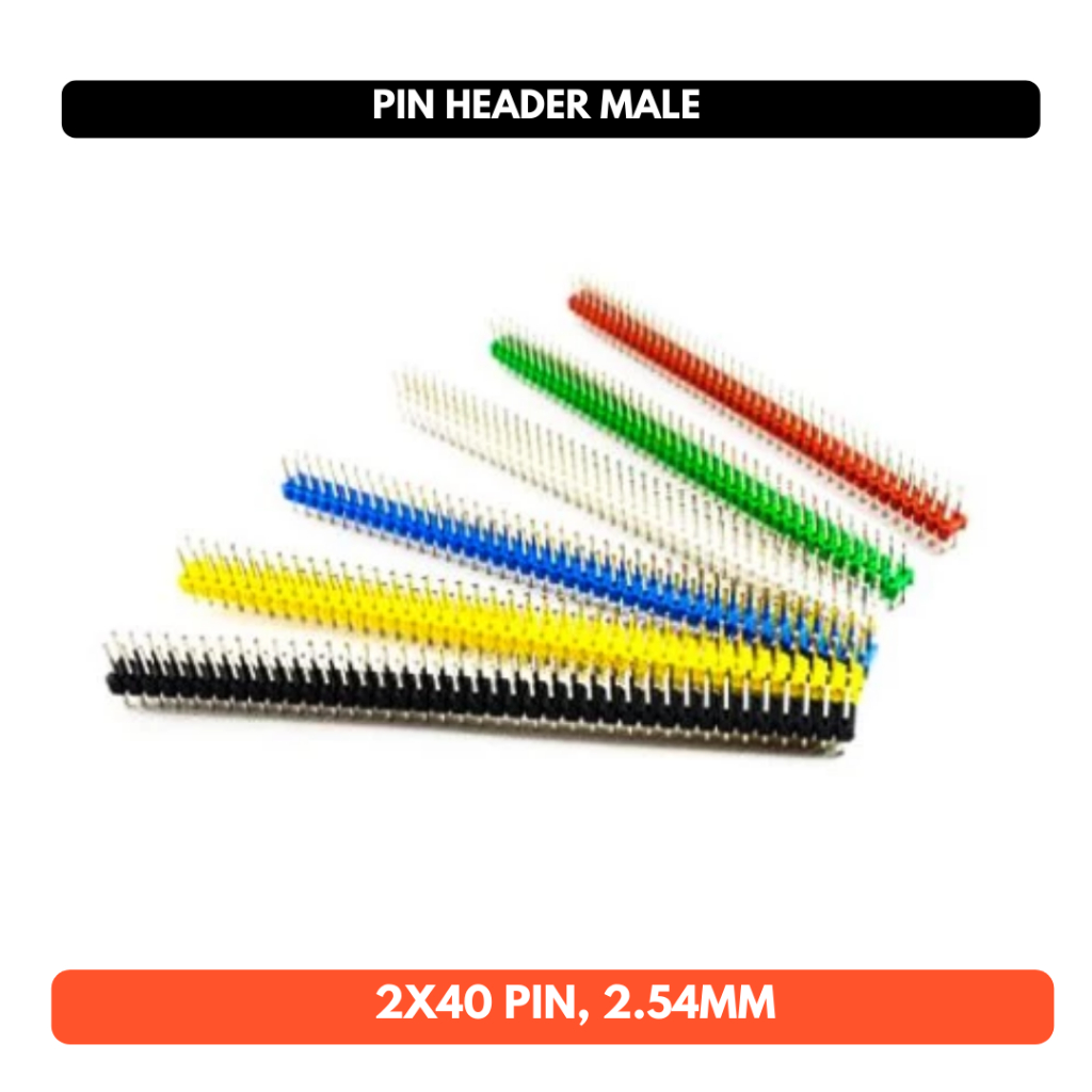 Pin Header Male 40P 2 Row Baris 40 Pin 2.54mm 2x40 Hitam Merah Kuning Hijau Biru Putih