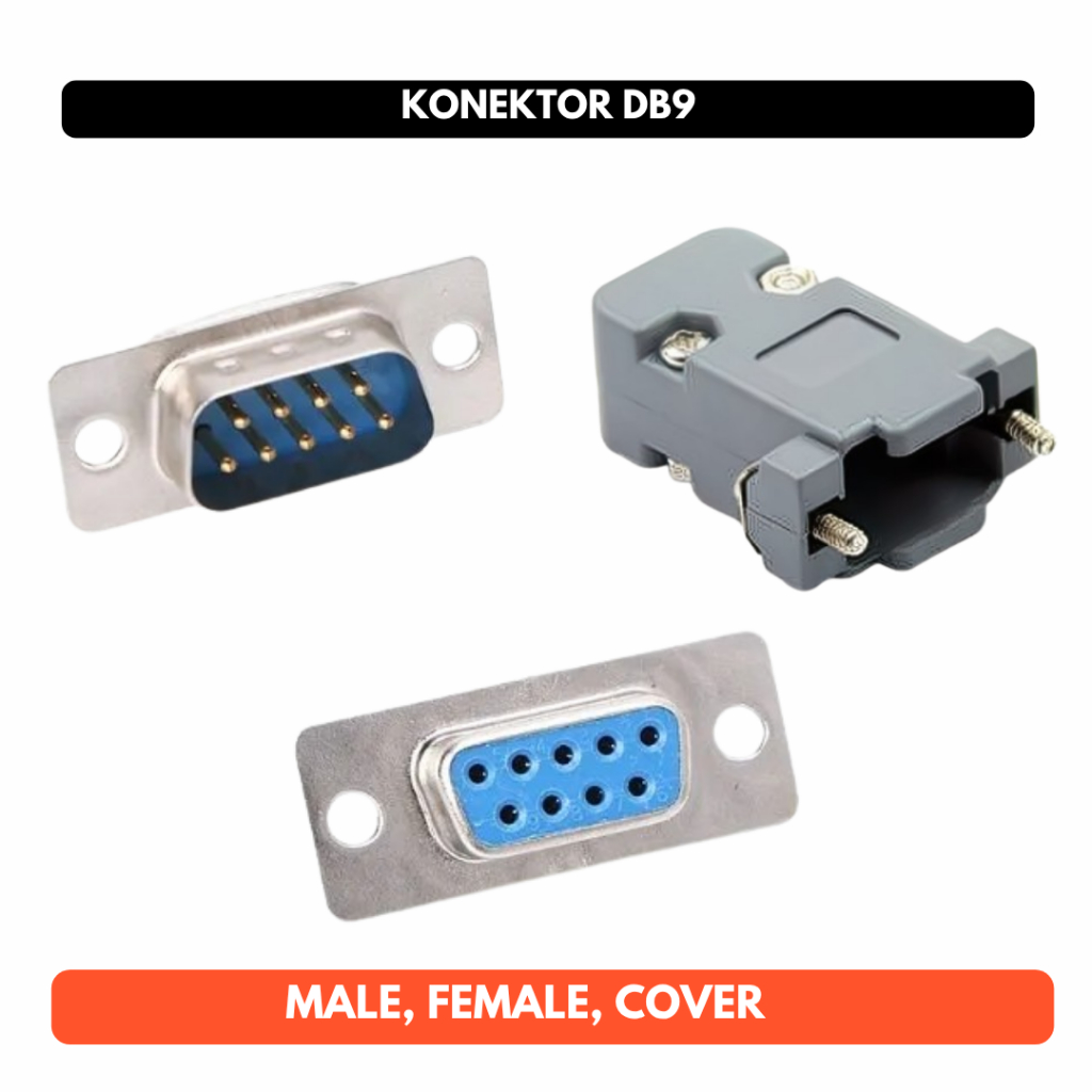 Konekor DB9 Male Female Cover Tutup RS232 Connector DB 9 Serial Communication Komunikasi VGA Proyektor