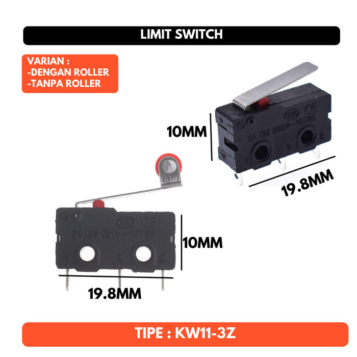 Limit Switch Medium Button momentary AC DC KW11-3Z JL026 5A 250V Roller lever Arm Tuas Roler