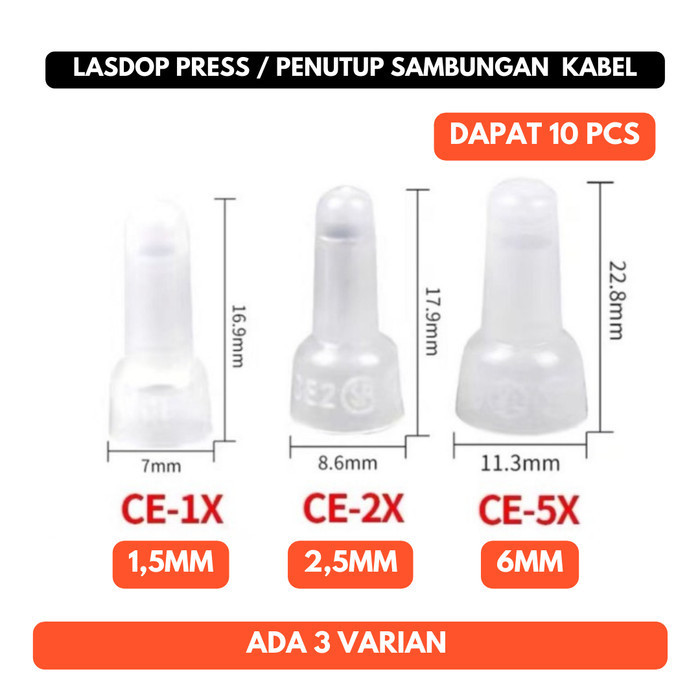 Lasdop Press CE-1X 2X 5X Konektor 1,5mm 2,5mm 6mm Twist Wire Connector Kabel Screw Terminal 10 PCS