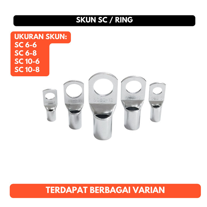 Skun SC 6-6 6-8 10-6 10-8 Kabel 6mm 10mm Baut 6mm 8mm Terminal Tembaga
