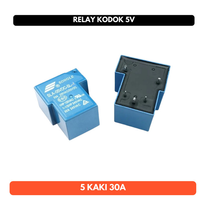 Relay Songle 5V 5 V 5 volt 5 Pin 5p max arus 30A 30 A ampere Kodok
