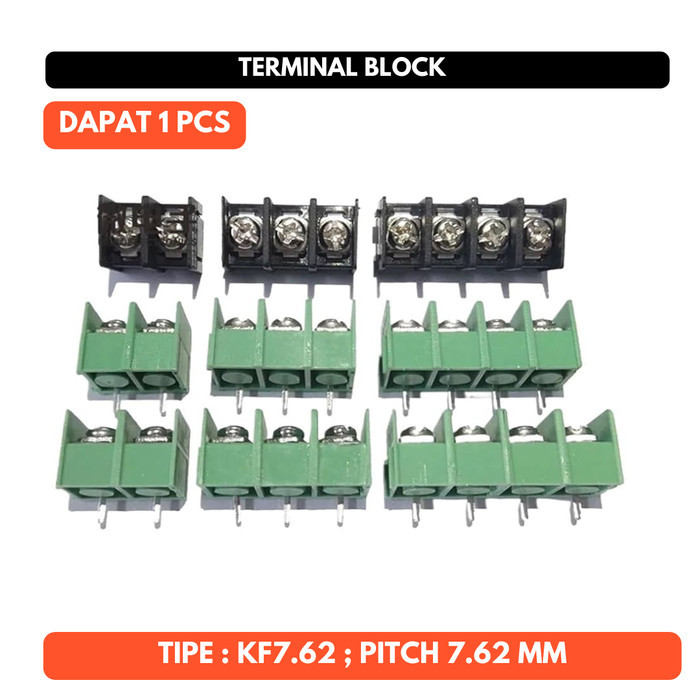 Terminal Block KF7.62 KF 7.62 7.62mm mm Pitch 2P 3P 4P 2 3 4 Pin Connector Kabel PCB Screw Wire