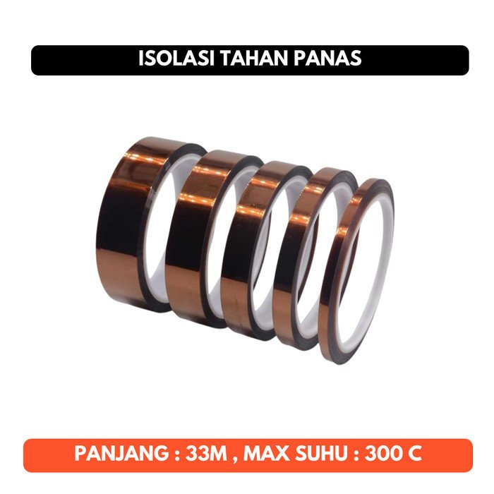Solasi Anti Tahan Panas Selotip Lakban Nikto Isolasi Kapton Heat Resistant Tape