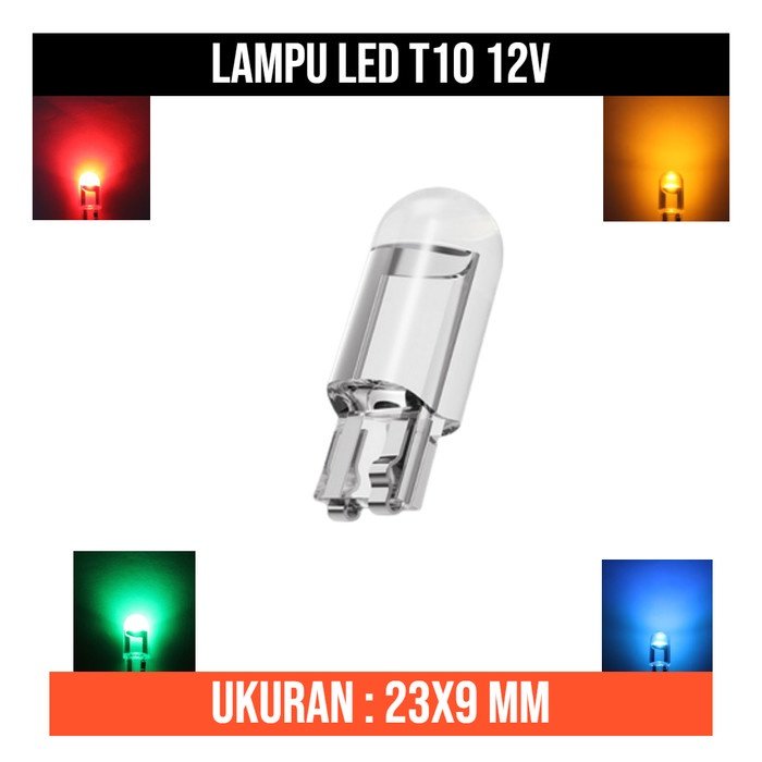 Lampu LED T10 12V 12 V Motor Mobil  Variasi DIY Kaca Akrilik Sein