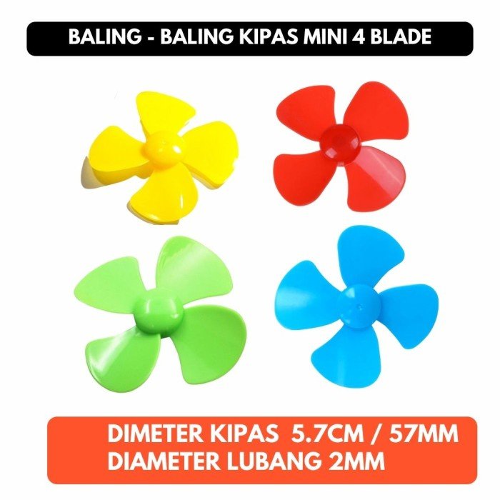 Kipas Baling 57mm 2mm 2 mm 4 blade propeller Propeler 57 mm 5.7cm