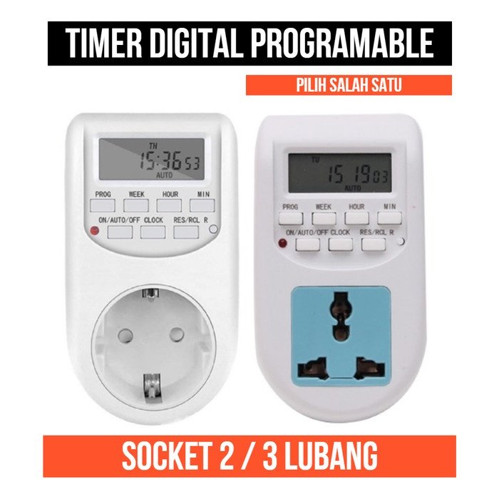 Power Timer Programmable Digital Switch Otomatis Stop Kontak Auto