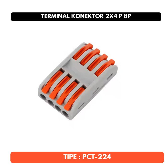 Connector Konektor PCT-224 Kabel 2x4 Pin 8p PCT 224 TAB mod Terminal WAGO 8pin