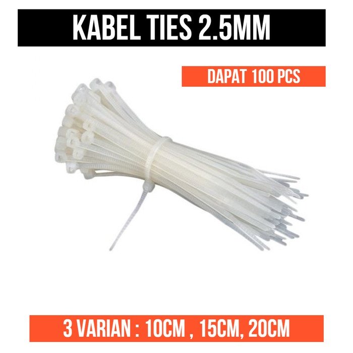 Kabel Ties 2.5mm 10cm 15cm 20cm tis Cable tie 10 15 20 cm 100 Pcs