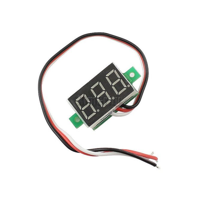 Voltmeter Volt Meter Digital DC 3 Kabel 0.36 Biru Merah Hijau Kuning