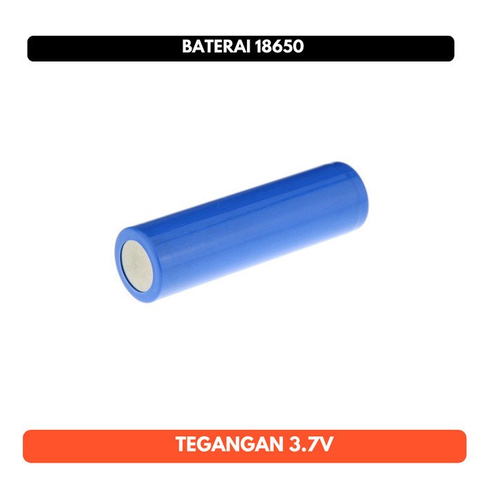 Baterai 18650 3.7V Lithium Battery Rechargeable Cas Flat Top Button