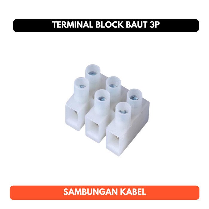 Terminal Block 3P 10A Krustin 3Pole 3 P Pole 10 A Blok Konektor Baut