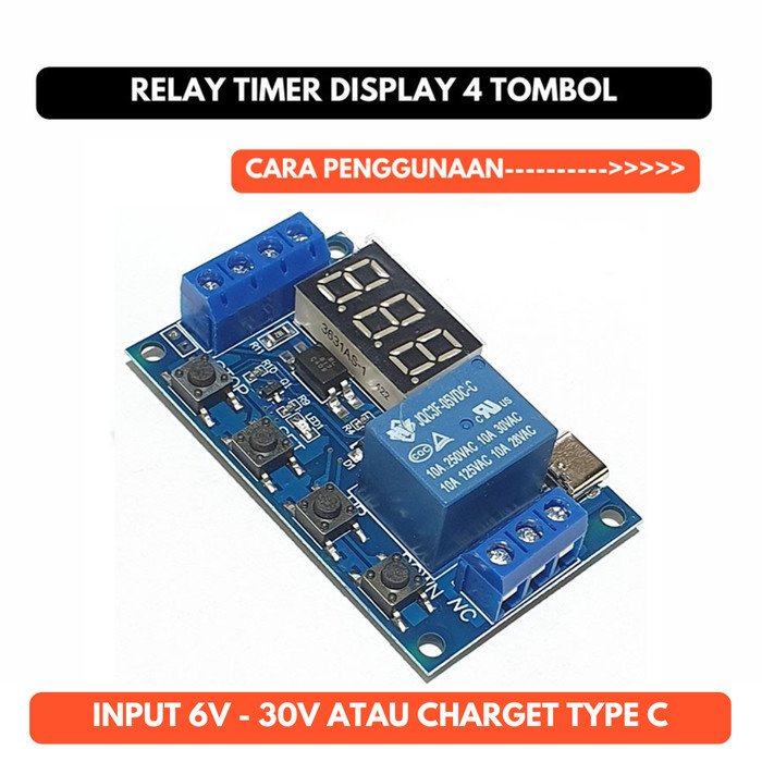 Relay Timer Switch Control Type Tipe C Display Delay Time Off On Cycle