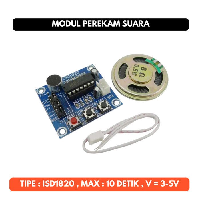ISD1820 Modul Perekam Suara Voice Module Sound Recording Microphone