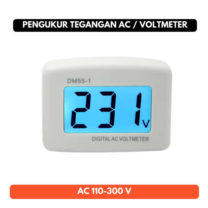 Volt Meter AC Pengukur Listrik Colok Voltmeter Digital 110V 110 V 220V 220 V