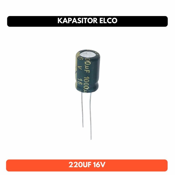 Kapasitor Elco Capacitor 220uf 220u f 220 uf 16V 16 V Elektrolit