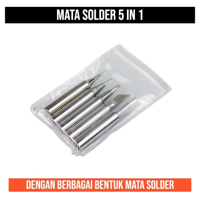 Mata Solder Set 5 in 1 5in1 Ujung Kepala / Set Iron Tips Lancip Lurus