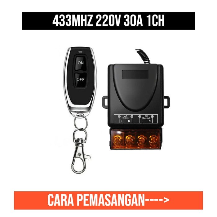 Wireless Switch 1CH 220V 220 V 30A 433MHZ 433 MHZ Relay Rf433 PLN