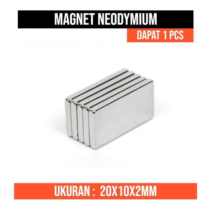 Magnet Kotak 2cm Balok Persegi 20x10x2 mm Neodymium 20mm 10mm 2mm Kuat