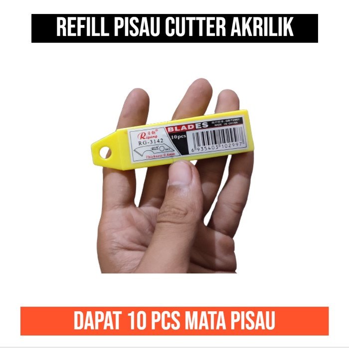 Refill Isi Cutter Akrilik Mata Pisau Ulang Acrylic Dapat 10 pcs