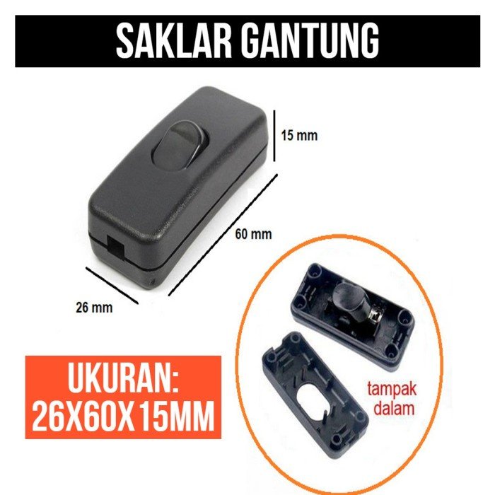 Saklar Gantung Switch 1 Tombol On Off Bedside Bed Side Lampu Meja