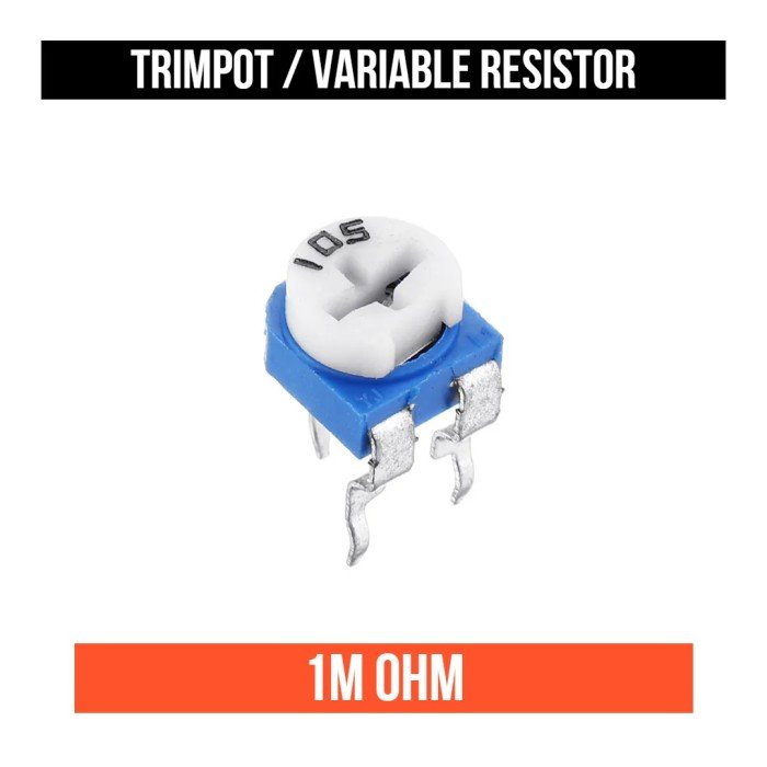 Resistor Trimpot 1M 105 Mega Ohm Trimmer Potensiometer Variable