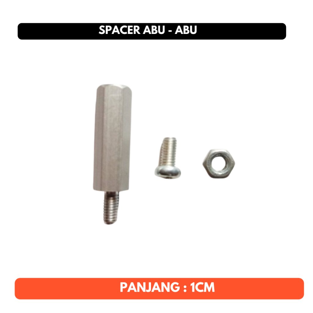 Spacer PCB kuningan 10 mm 10mm 1cm 1 cm Standoff Hexagonal Abu - Abu Silver