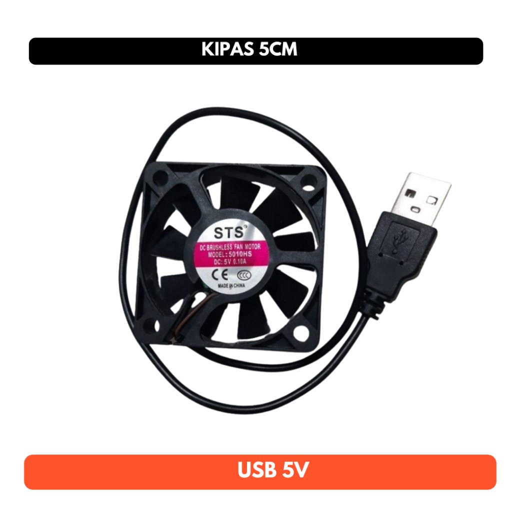 Kipas USB 5cm 5 cm Keong Pendingin 5 V DC 5V Cooling Fan Mini Charger HP