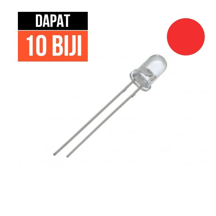 LED Red Merah 3mm 3 mm Bening Clear Transparant Transparan