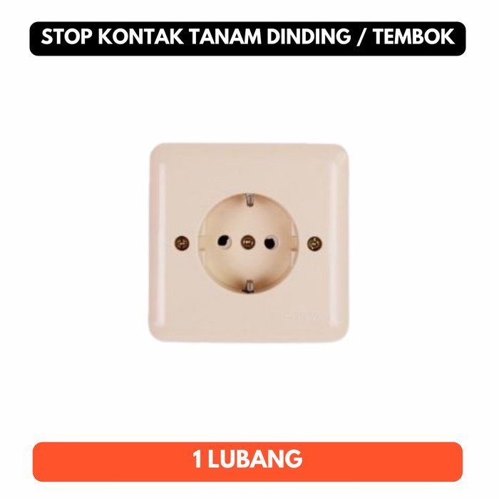 Stop Kontak 1 Lubang Listrik Dinding Tanam Tembok Colokan Colok