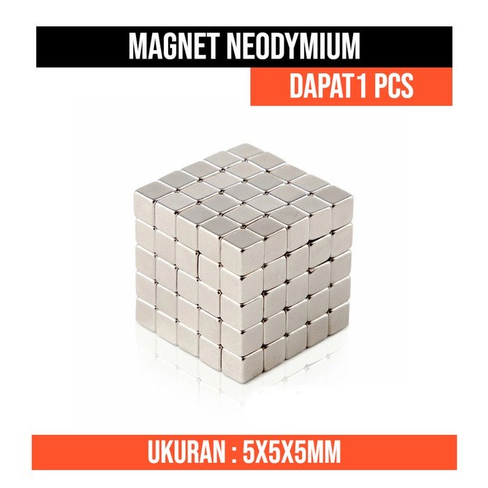 Magnet Kubus 5mm 5x5x5 mm Neodymium 5x5x5mm Silinder 5mm 5 mm Cube