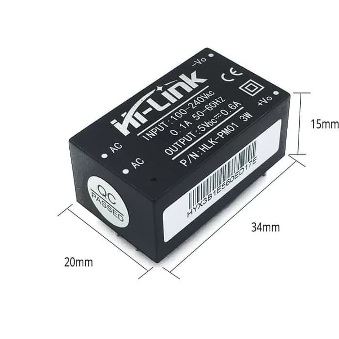Hilink HLK-PM01 220 to 5 ac to dc hi link Penyearah Tegangan