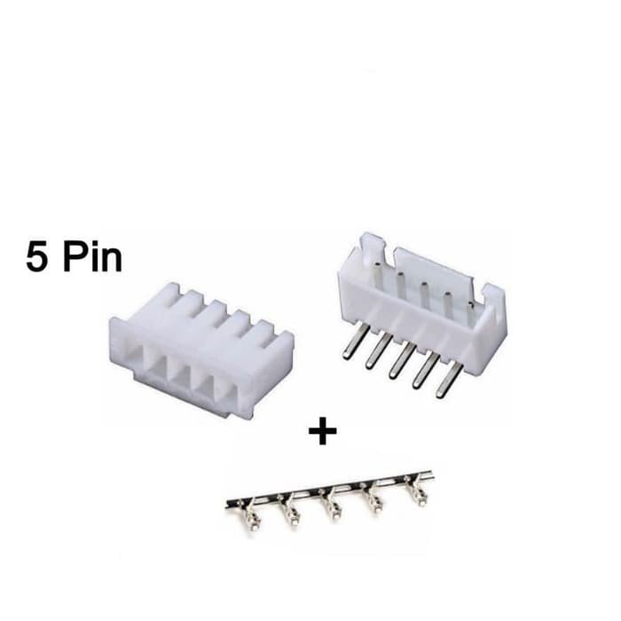 5P Connector Set XH2.54 Male Female 5Pin PCB kaki Siku L Bengkok