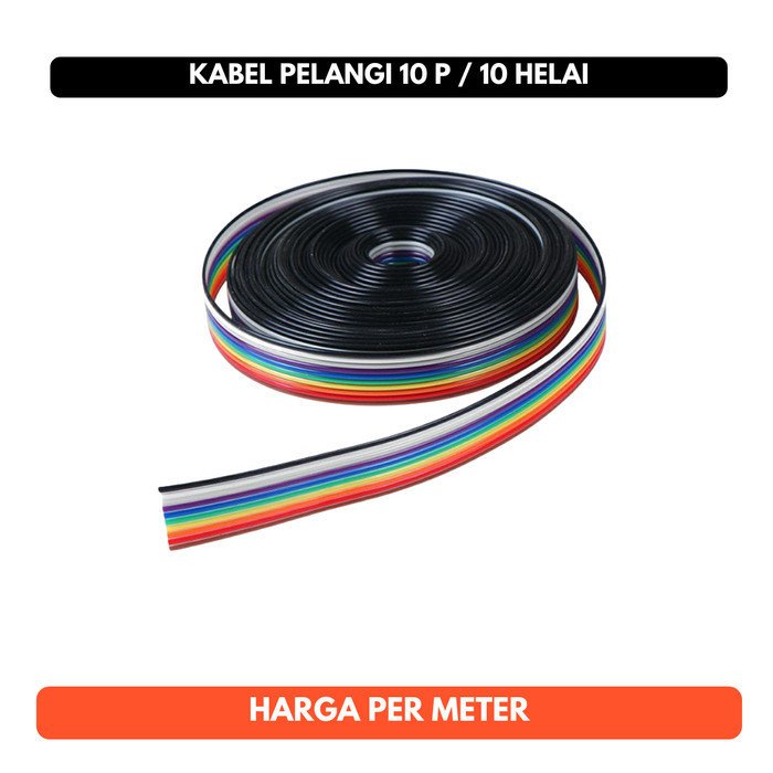 Kabel Pelangi Pita Jumper Rainbow Cable 10P 10 Pin 10Pin P Per Meter