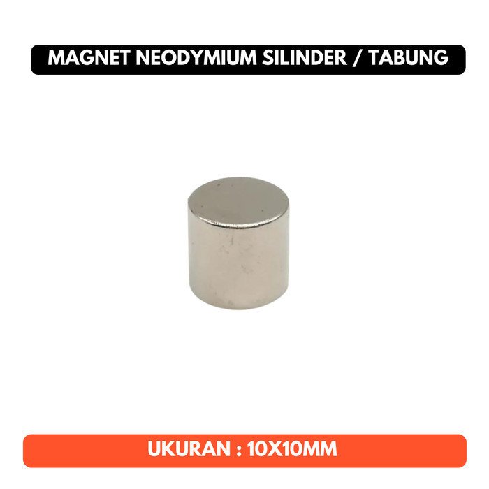 Magnet Tabung 10mm 10x10 mm 1cm 1x1cm Neodymium Silinder Panjang Diameter 10mm