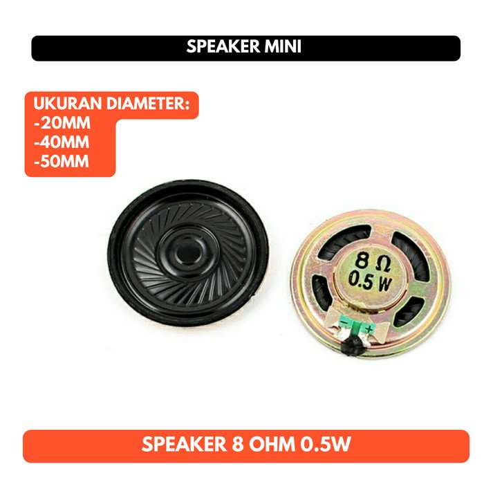 Speaker Mini 8 Ohm 0.5W 0.5 W 1/2 WATT 8Ohm 20mm 40mm 50mm 20 40 50 mm Loudspeaker Loud