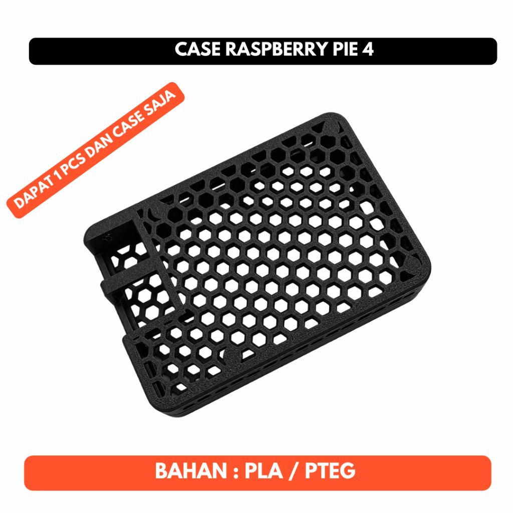 Casing Raspberry Pi 4 Model B Raspi Rasberi Raspberry Pie 4B | Case Box Enclosure 3D Print dengan Ventilasi