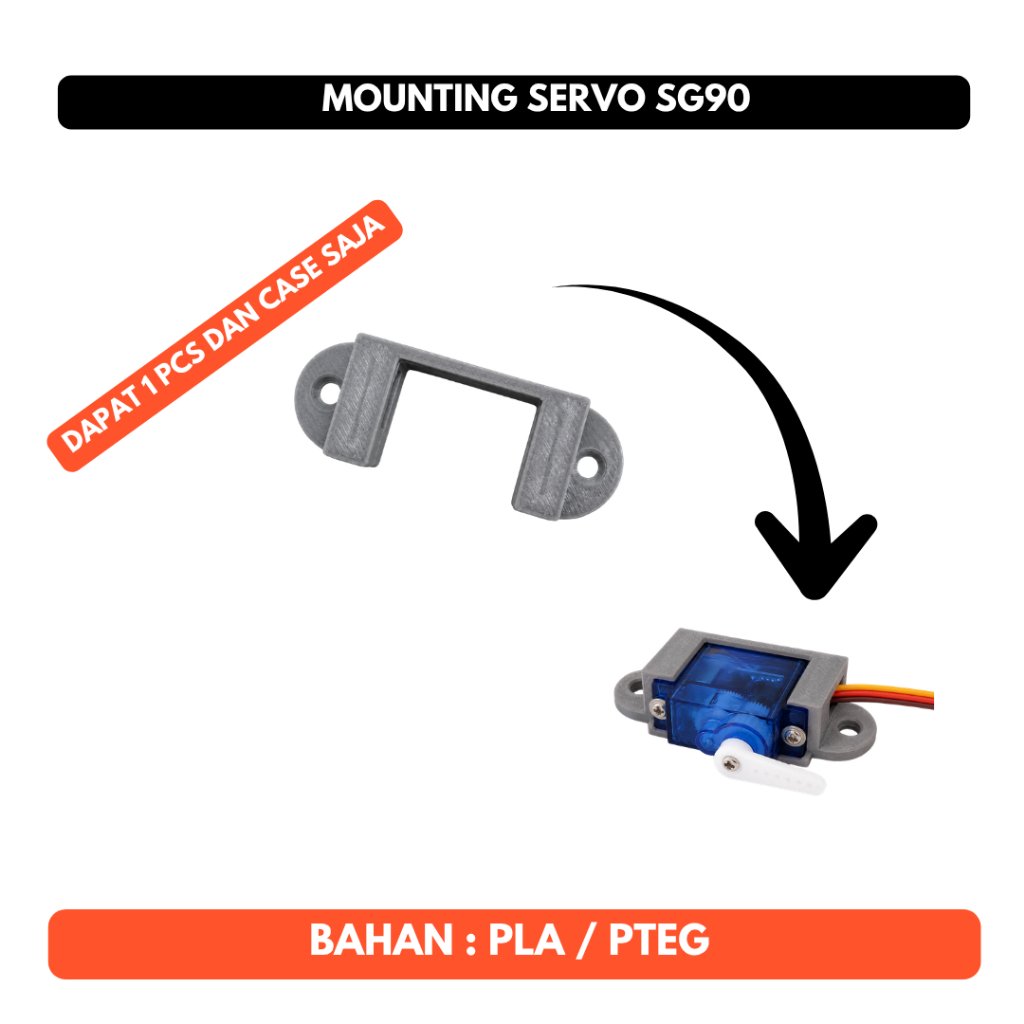 Mounting Bracket Servo SG90 Micro Servo Holder Dudukan 3D Print