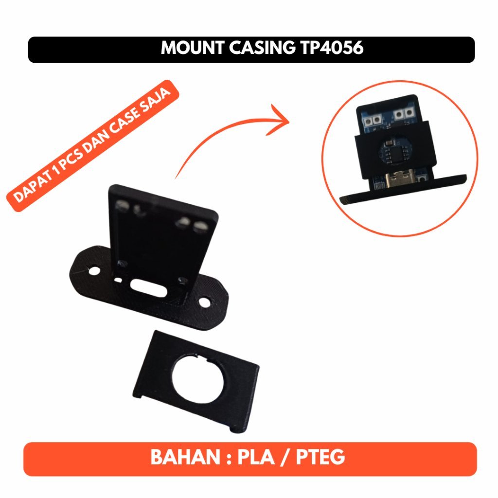 Mounting Casing Modul TP4056 | Bracket Dudukan Holder Charger Baterai Lithium 18650 USB Type C Micro USB Mini USB 3D Print