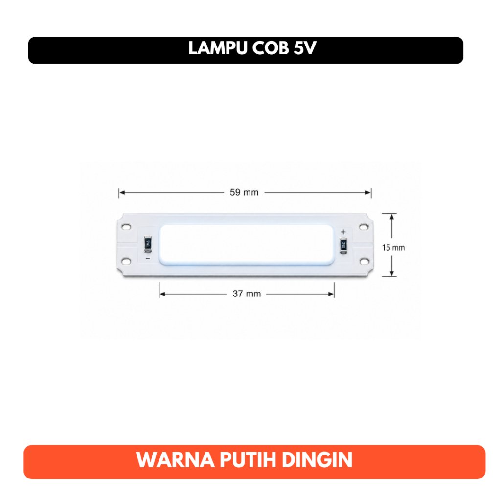LED COB Ovicart 5V 50W 6000-6500K Putih Dingin Cool White Lampu Interior COB6015-DC5-50