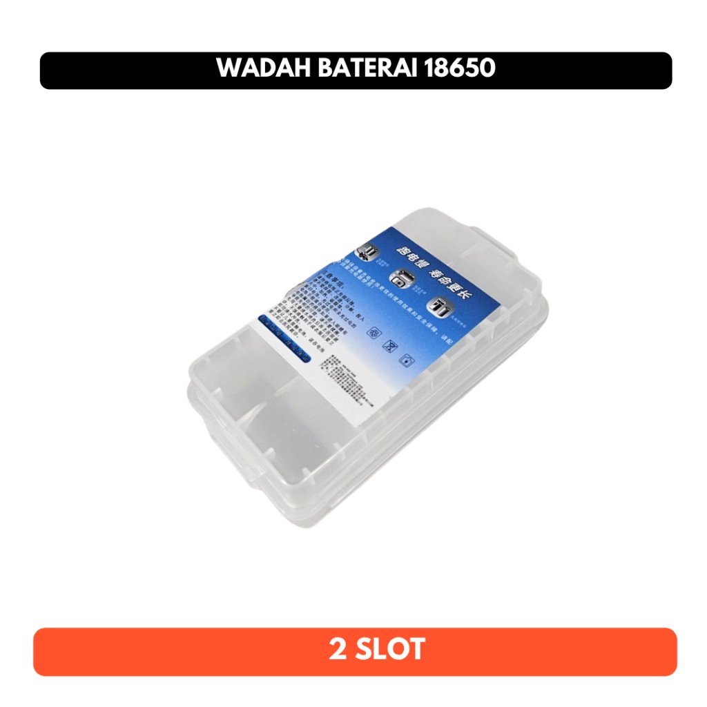 Case Baterai 18650 2 Slot Holder Dudukan Battery 2x18650