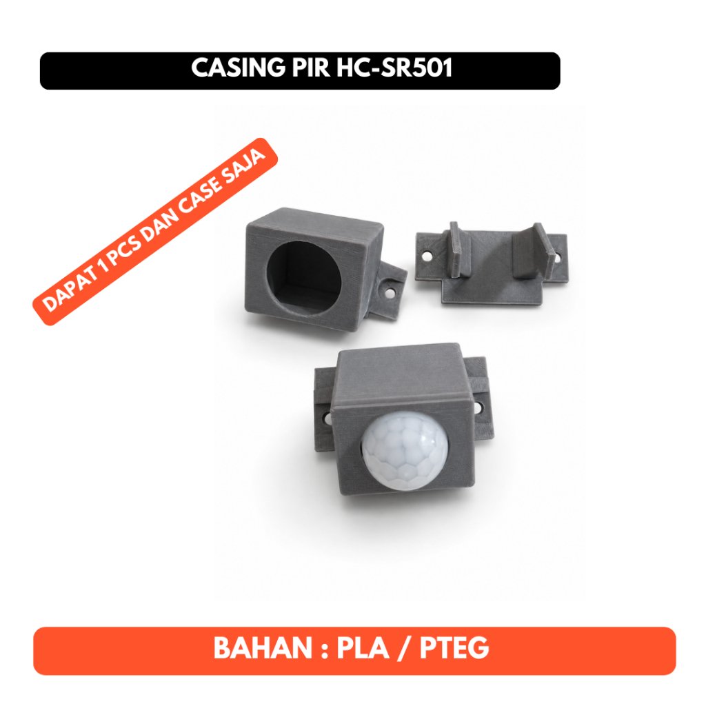 Casing Housing Sensor PIR Jarak HC-SR501 3D Print untuk Arduino ESP32 Raspberry Pi Pico