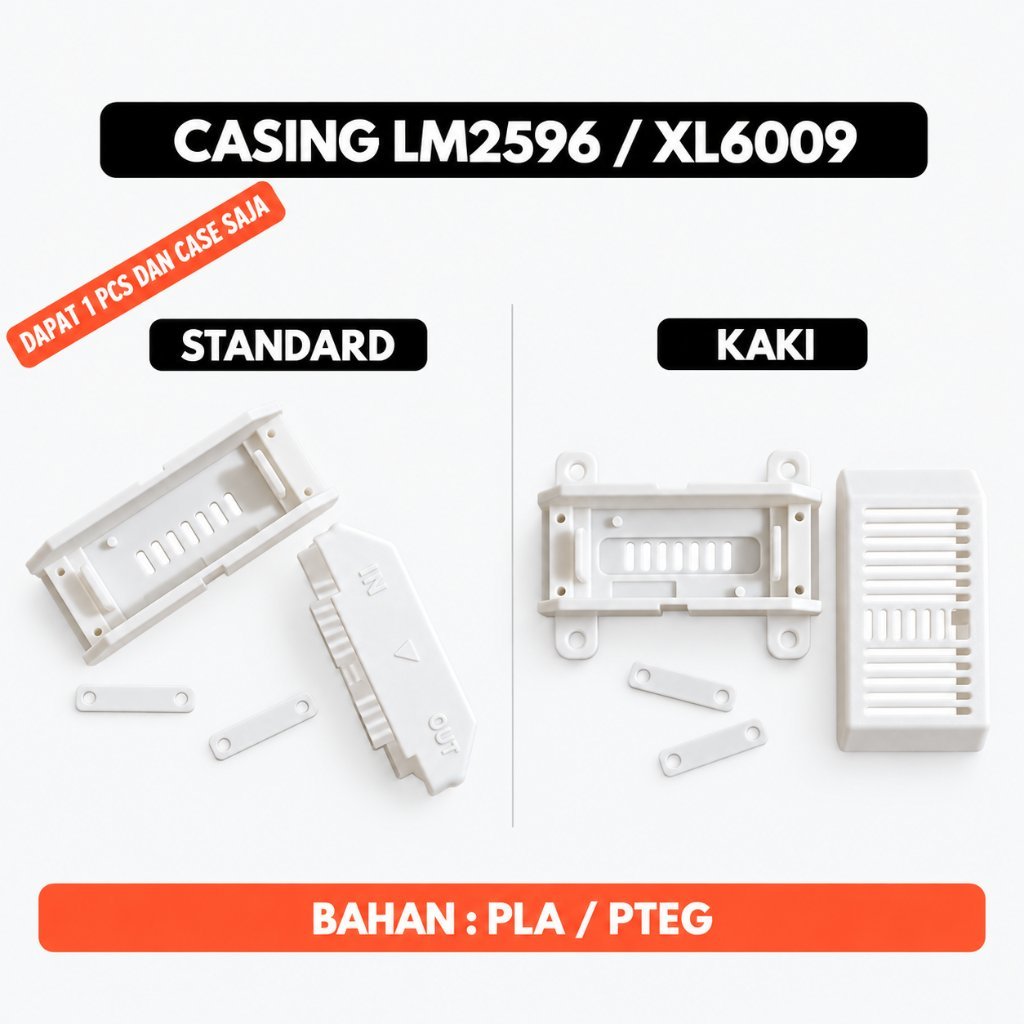 Casing Modul LM2596 XL6009 | Case Box Enclosure Step Down Step Up DC DC Converter 3D Print Model Kaki / Standar